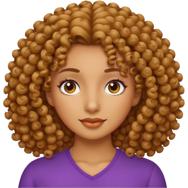 Mujer piel canela y pelo rizado emoji