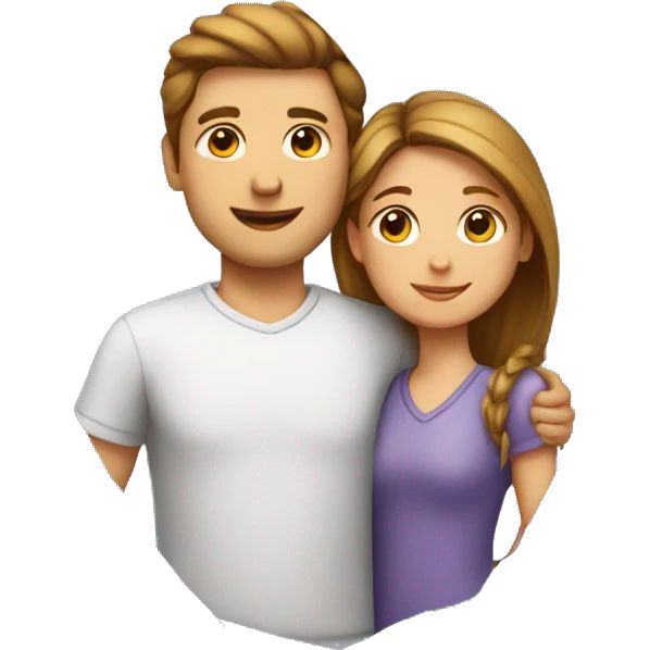 man and girl inside heart emoji