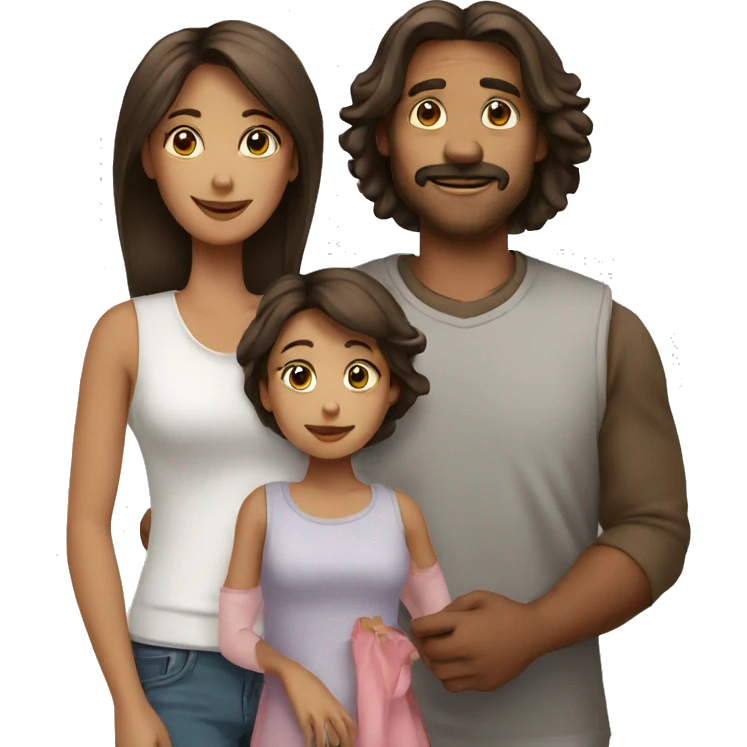 Man woman and daughter emoji