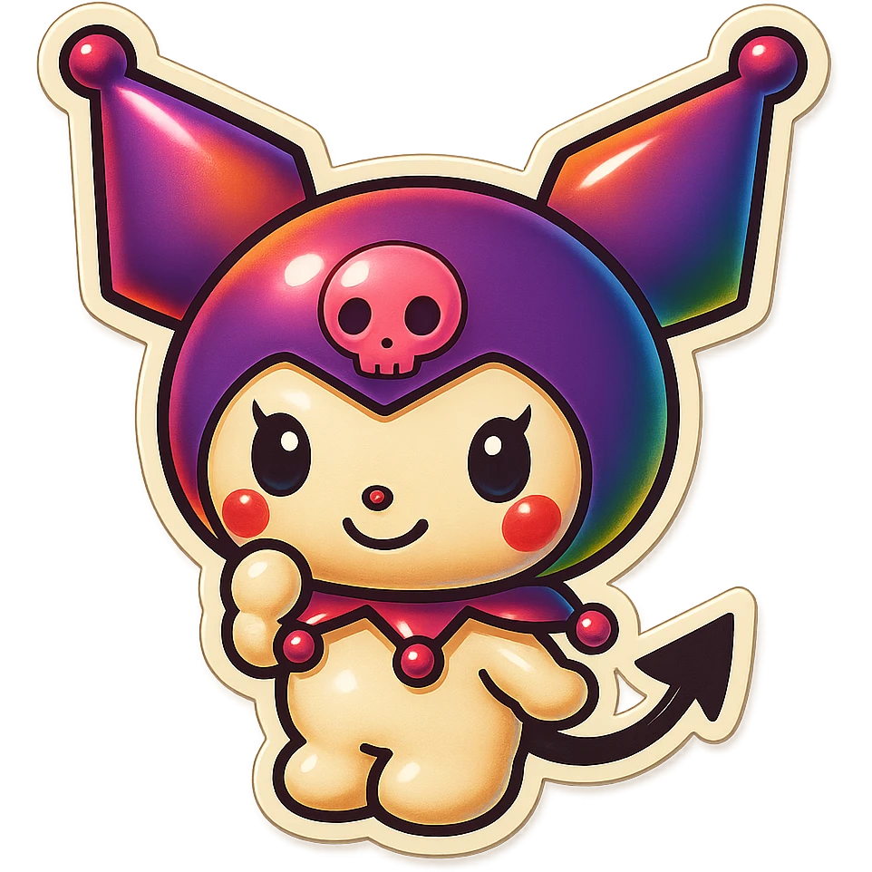 Remove the background, keep Kuromi character only, preserve original style, transparent background emoji