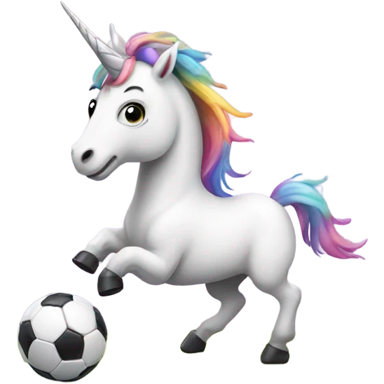 Unicorn playing soccer emoji