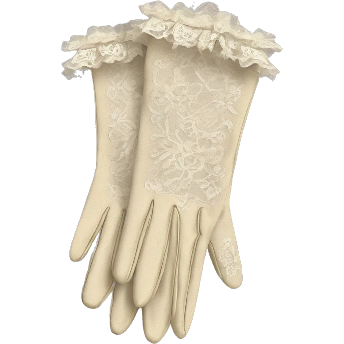 vintage rococo lace gloves with bows and frills emoji