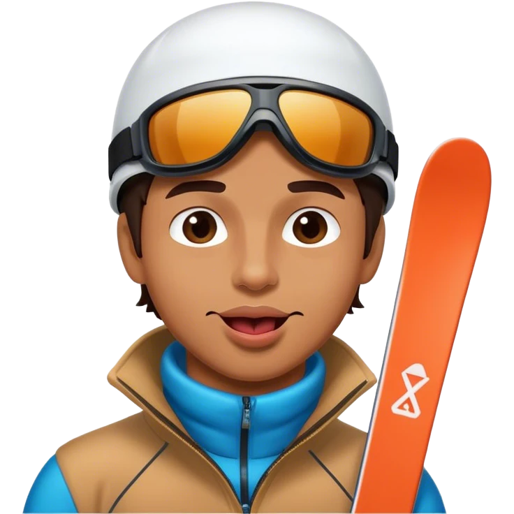 Handsome man licking a ski slope emoji