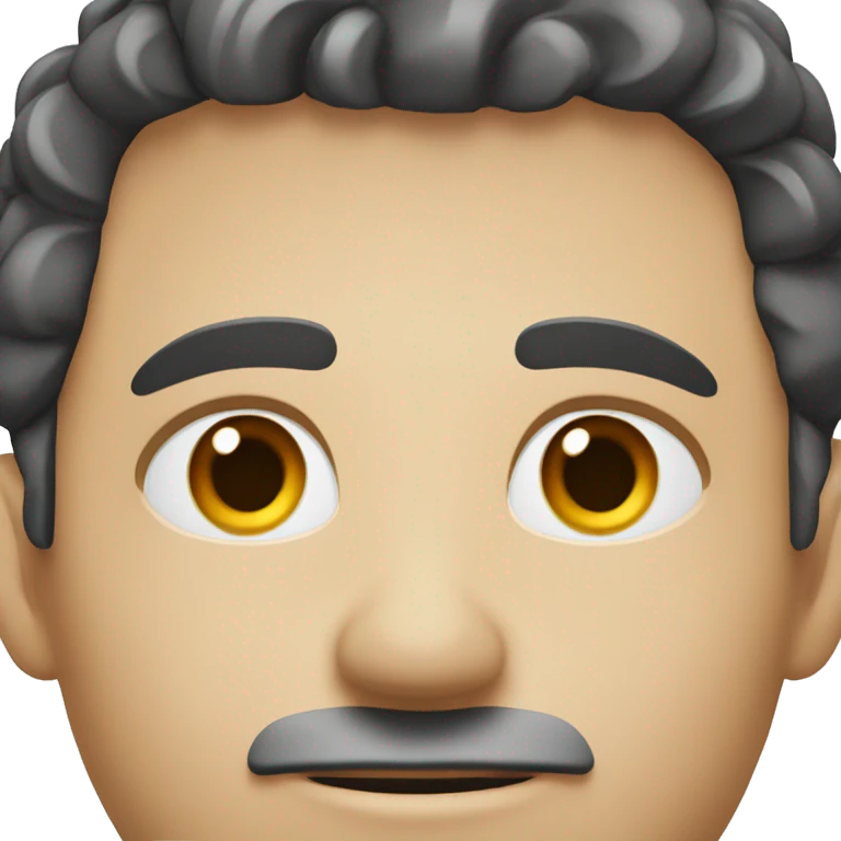 white man in his 30s with stubble, black thin hair. Looks slightly eurasian emoji