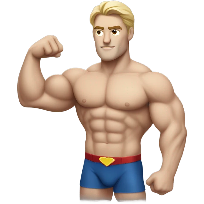 realistic superman with abs white man emoji