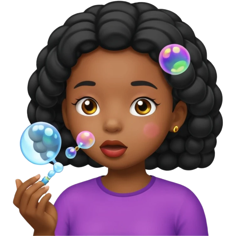 Bubble Blowing black girl emoji