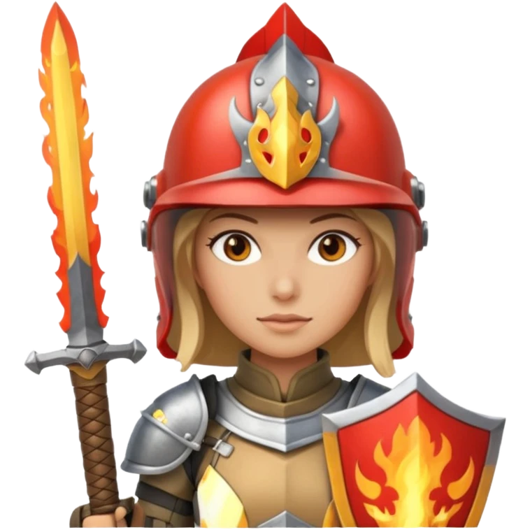 woman fire armored warrior emoji