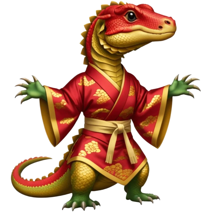 komodo dragon wearing a kimono emoji