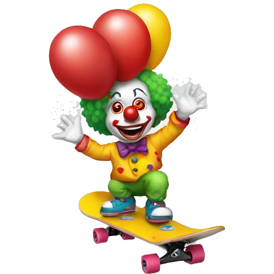 clown skateboard emoji