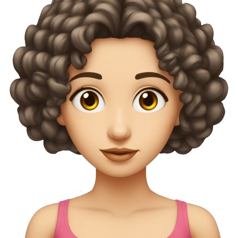 Mujer pelo largo rizado mechas nariz grande ojos pequeños ojos pequeños nariz granderubia emoji