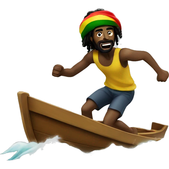 rasta man running on a boat emoji
