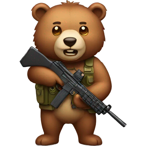 bear with gun emoji