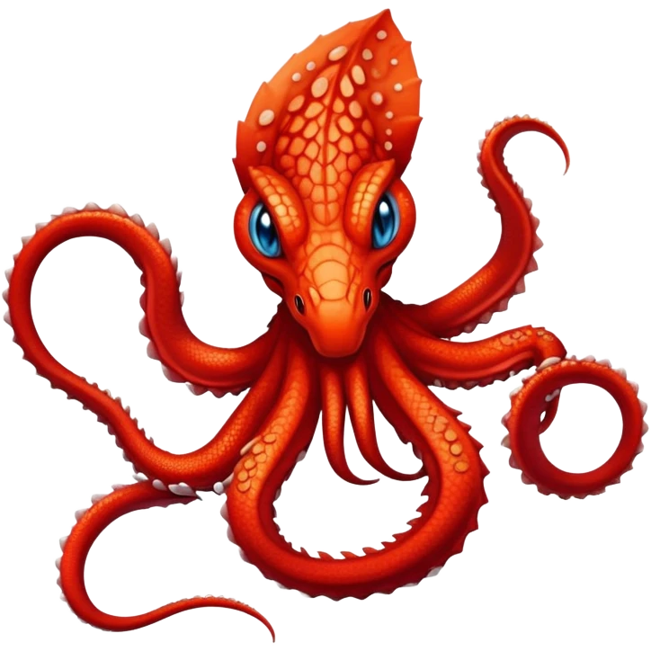 a red lizard with diamond eyes and tentacles emoji