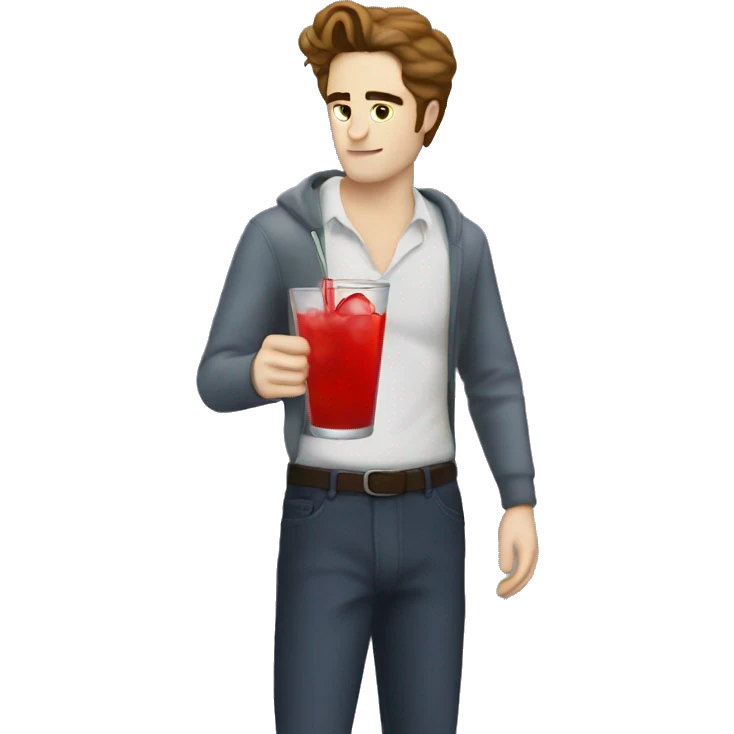 Edward Cullen drinking red drink emoji