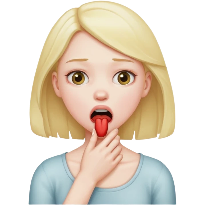 girl choking herself emoji