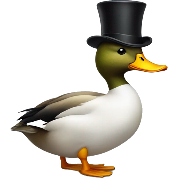Duck with a top hat emoji