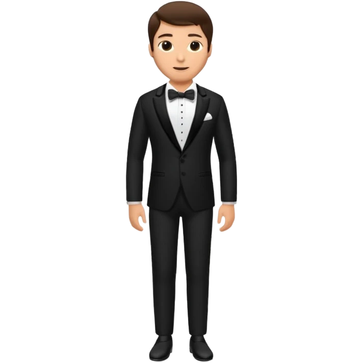 brunette groom standing on foot emoji