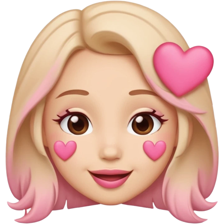 Kissy face with pink hearts emoji