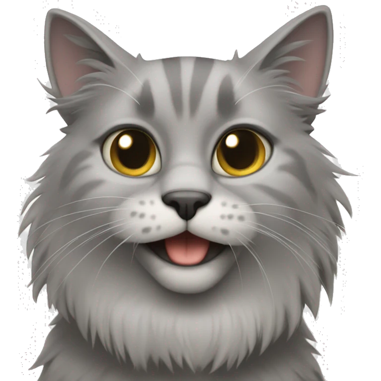 Gato gris peludo  emoji