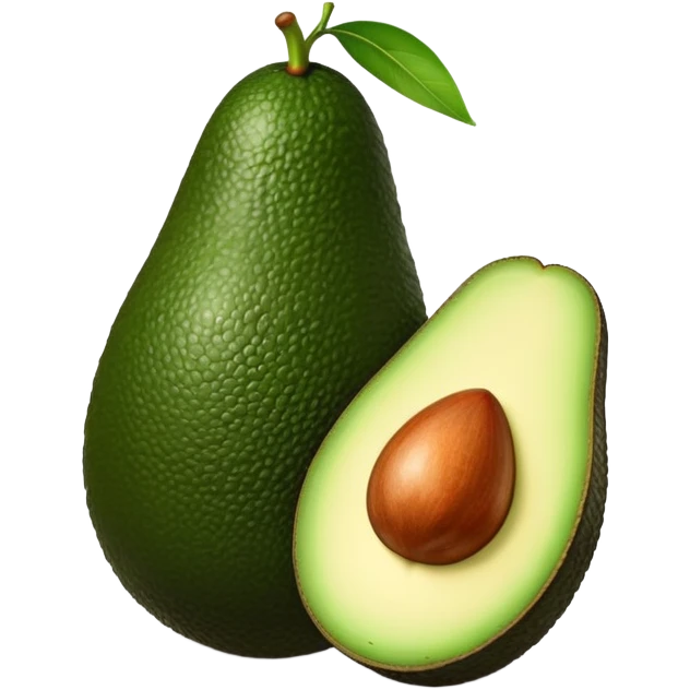 whole uncut avocado exterior skin emoji