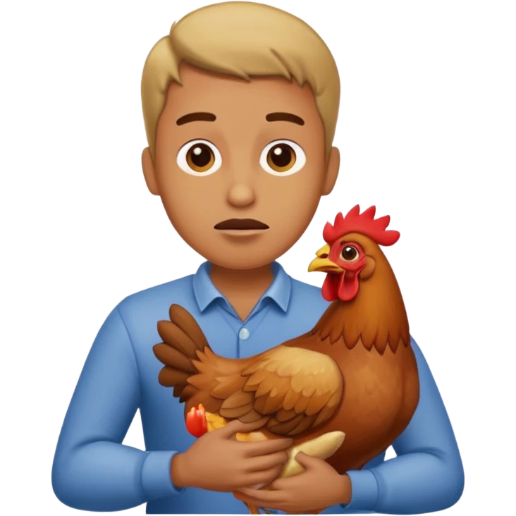 A man choking a chicken emoji