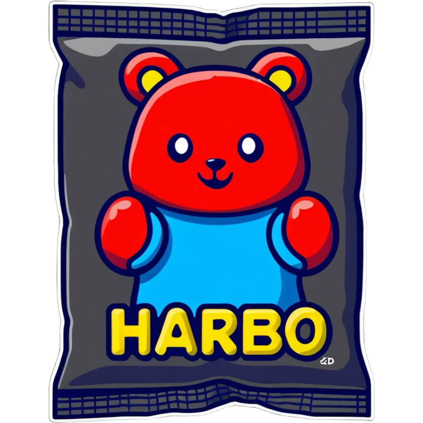 Colorful Haribo gummy candy package emoji
