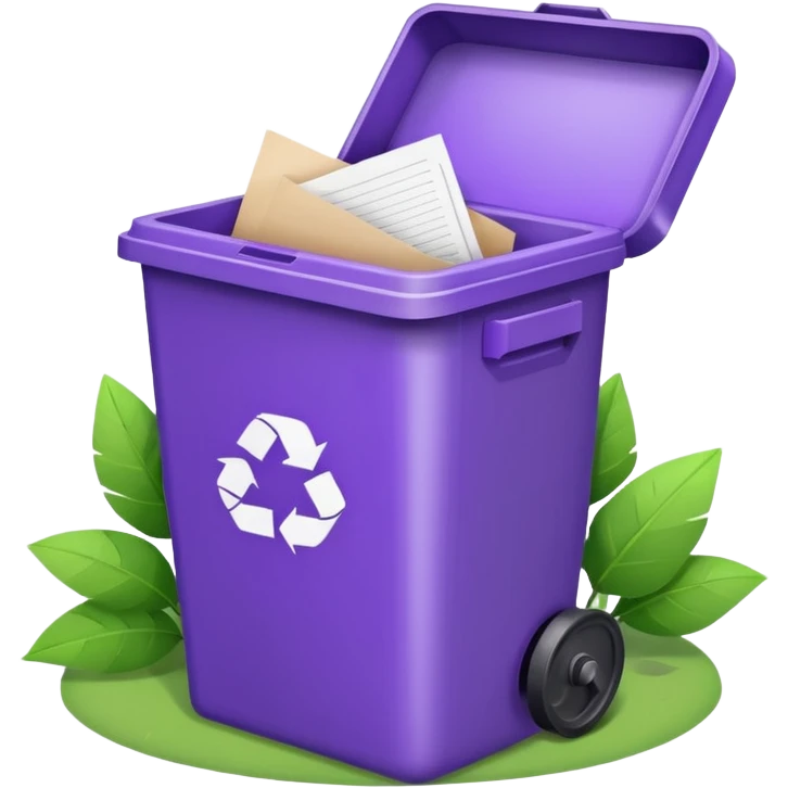 purple recycle bin emoji