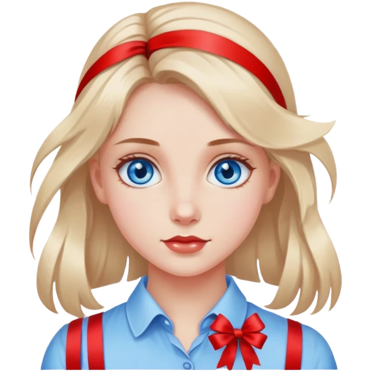 Blue-eyed Girl with red dick emoji