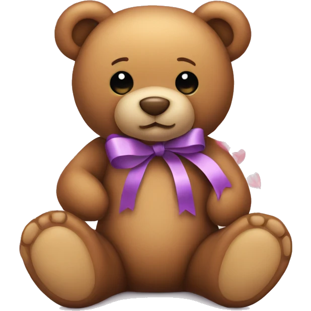 Teddy bear with hearts and ribbons emoji