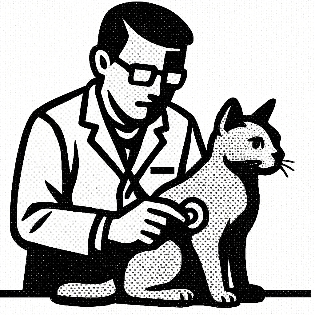 veterinarian examining a cat emoji