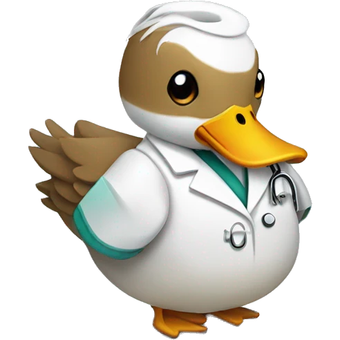 duck with doctor coat on emoji