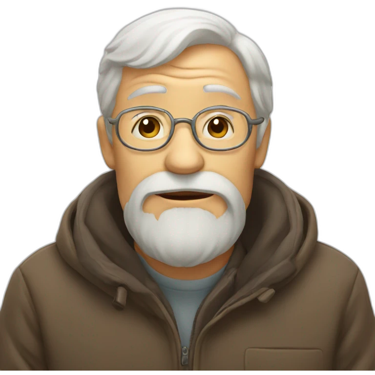 Old man kiss emoji