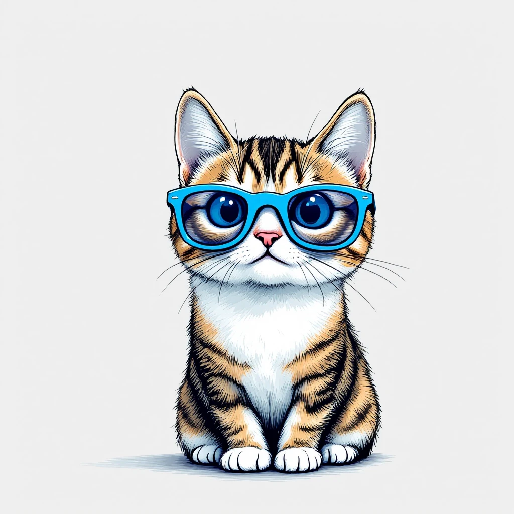 A cat with blue glasses emoji