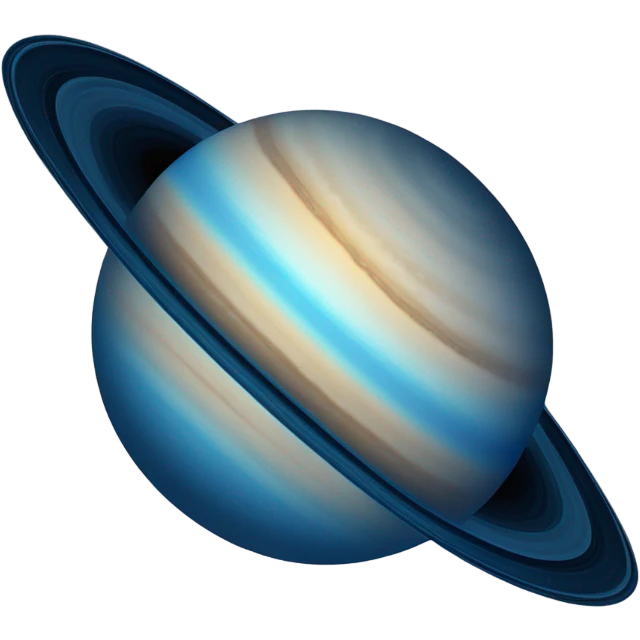 Blue heart shape Saturn emoji