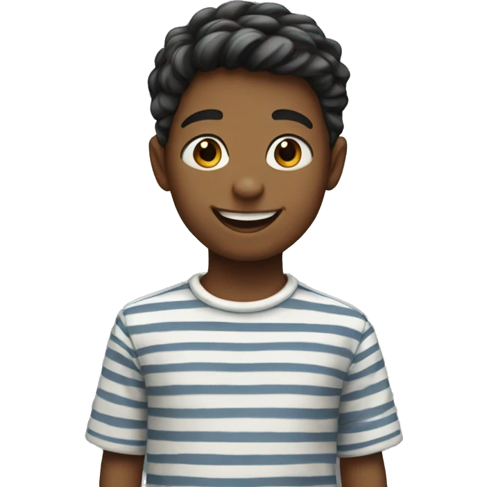 smiling boy in striped shirt emoji