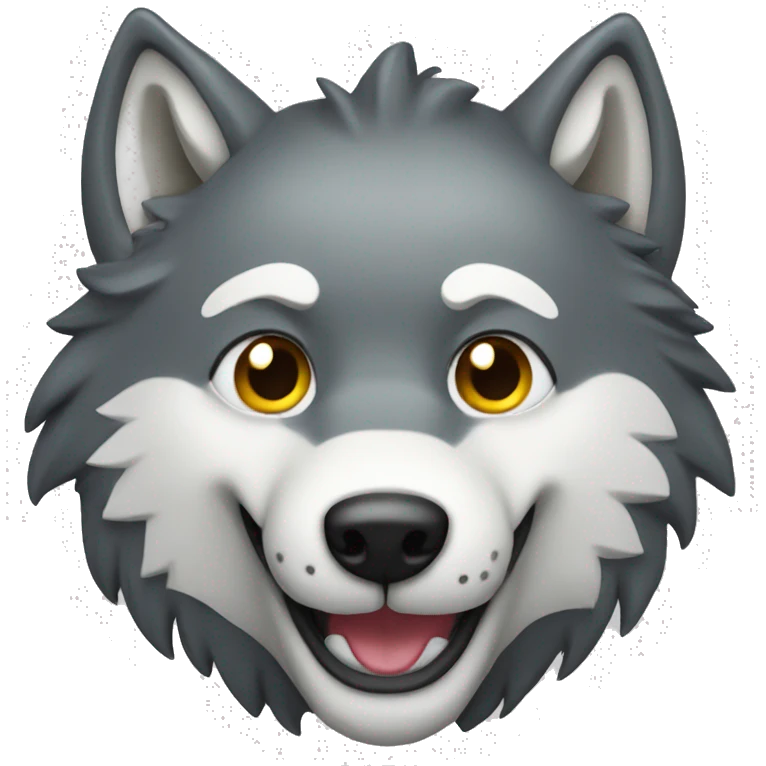 Happy wolf head emoji