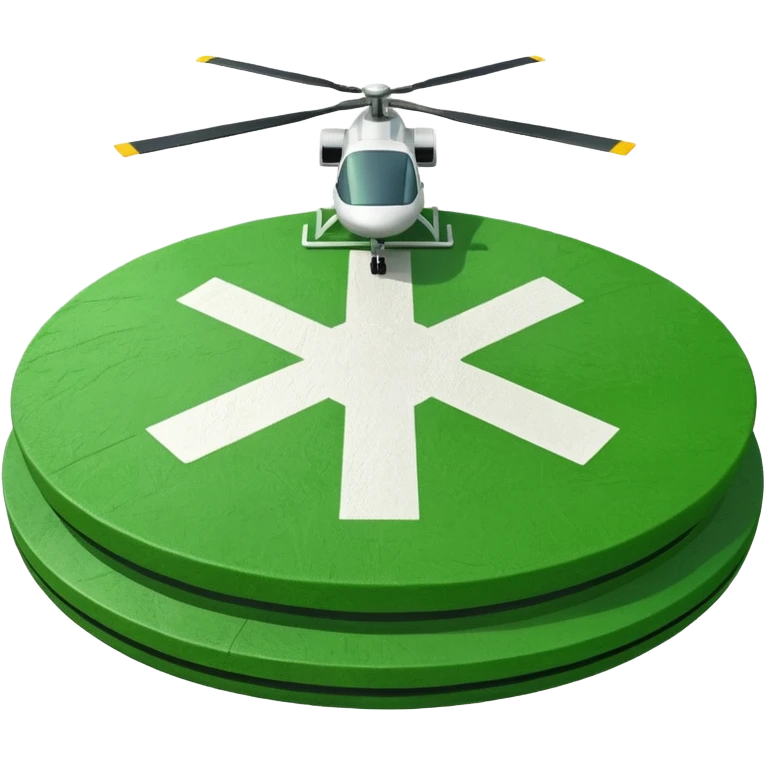 a helipad with a green surface and an H in the center emoji