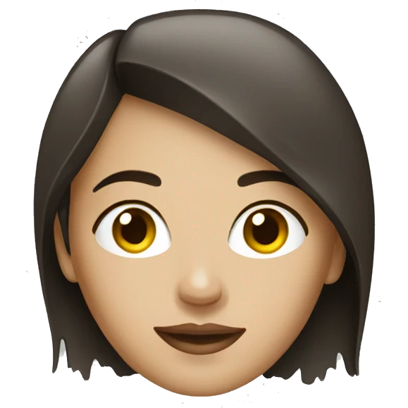 brunette woman with white drip emoji
