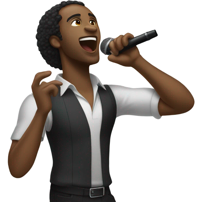 Black man singing emoji