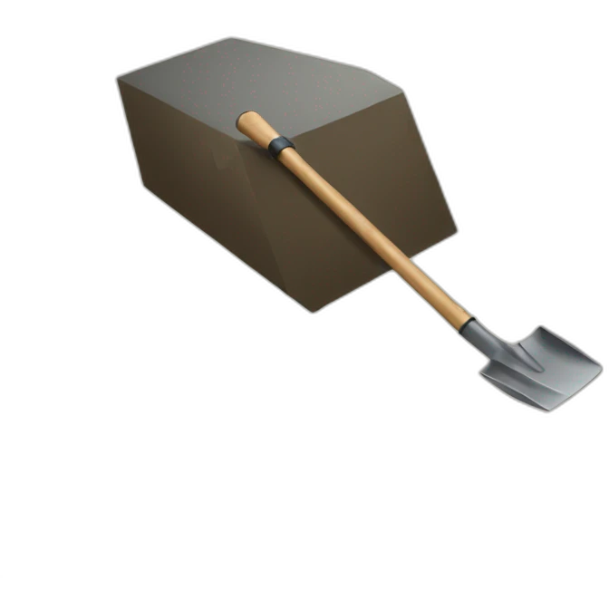 shovel near a coffin emoji