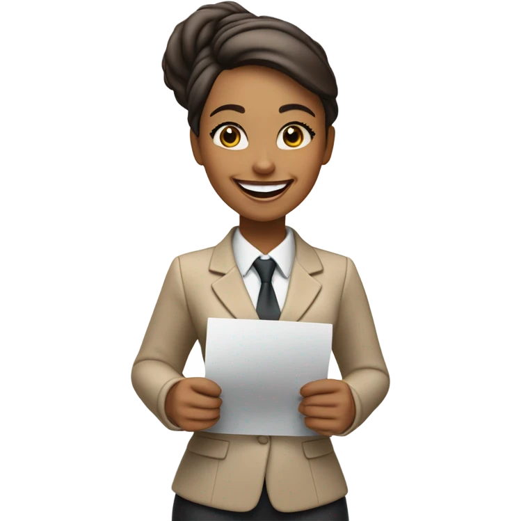 tan lady promoted at work emoji