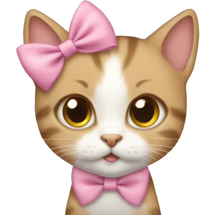 kitten wearing a bow on her ears emoji