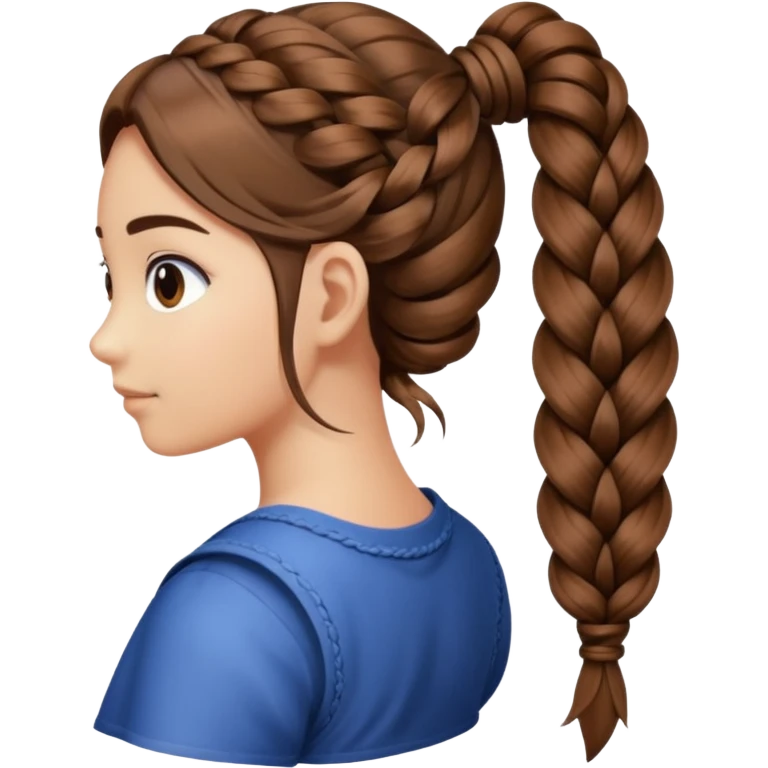 just hair braided hair tail emoji
