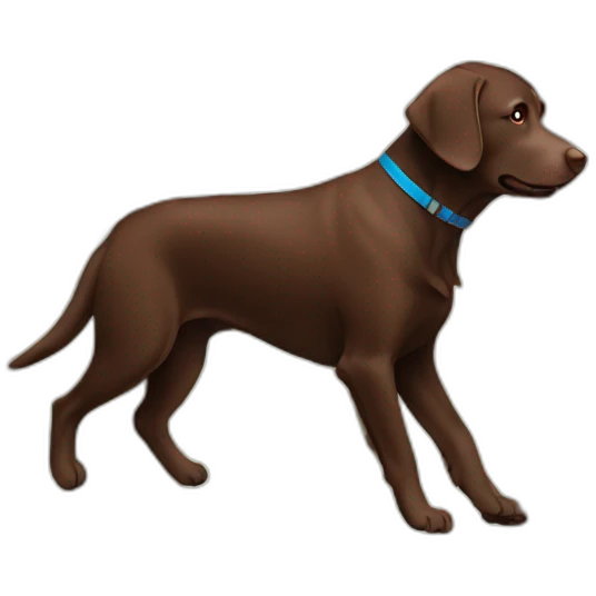 Chocolate labrador walking through forest emoji