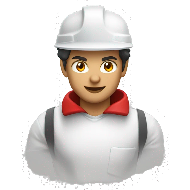 Arquitecta morena con casco rojo emoji