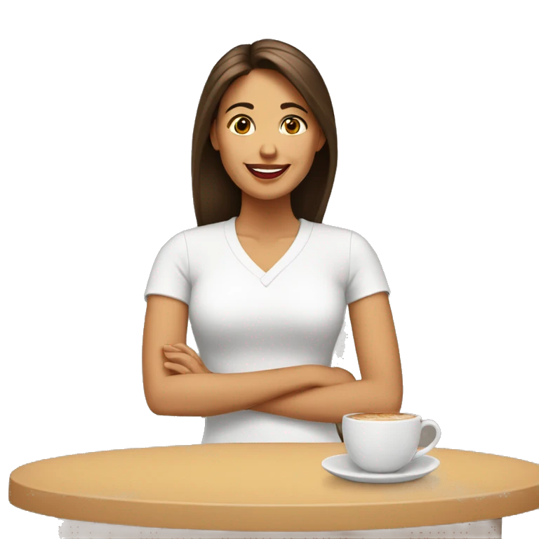 Mujer blanca con pelo cafe emoji