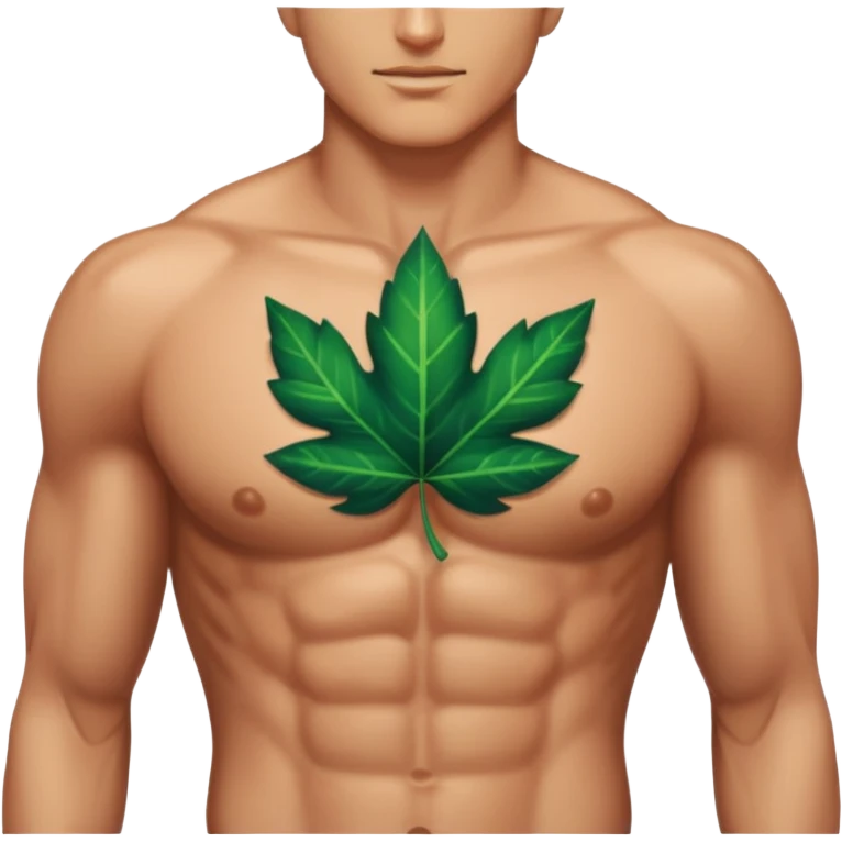 close up male abs and chest with leaf shadows and crystal reflections emoji