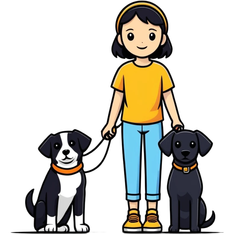 girl with dog emoji