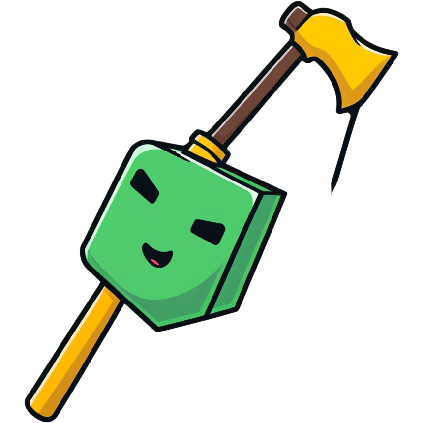 cartoon sticker of a head with a hammer hitting it, expressive face emoji
