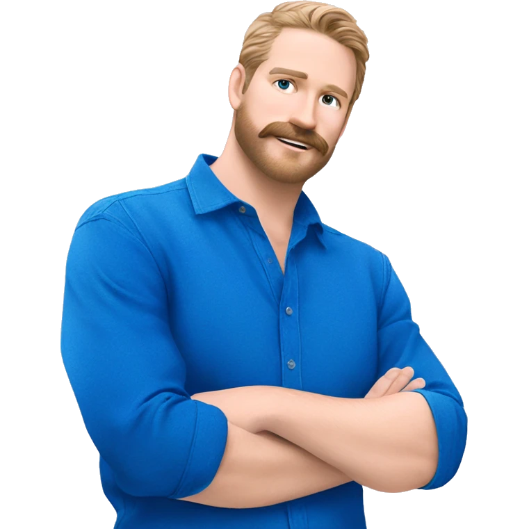 happy man in blue shirt emoji